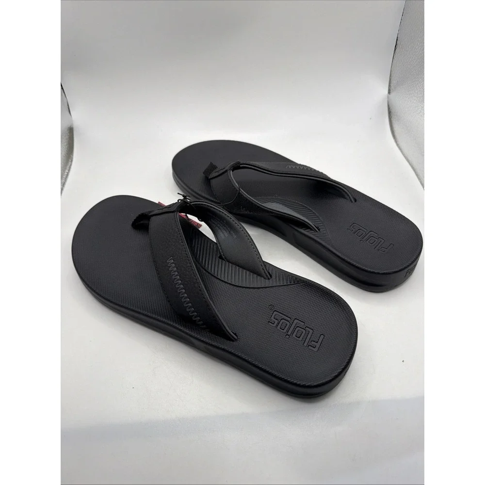 Flojos Mens Black Sandals  Flip Flop Shoes‎ Memory Foam Water-Resistant size 9